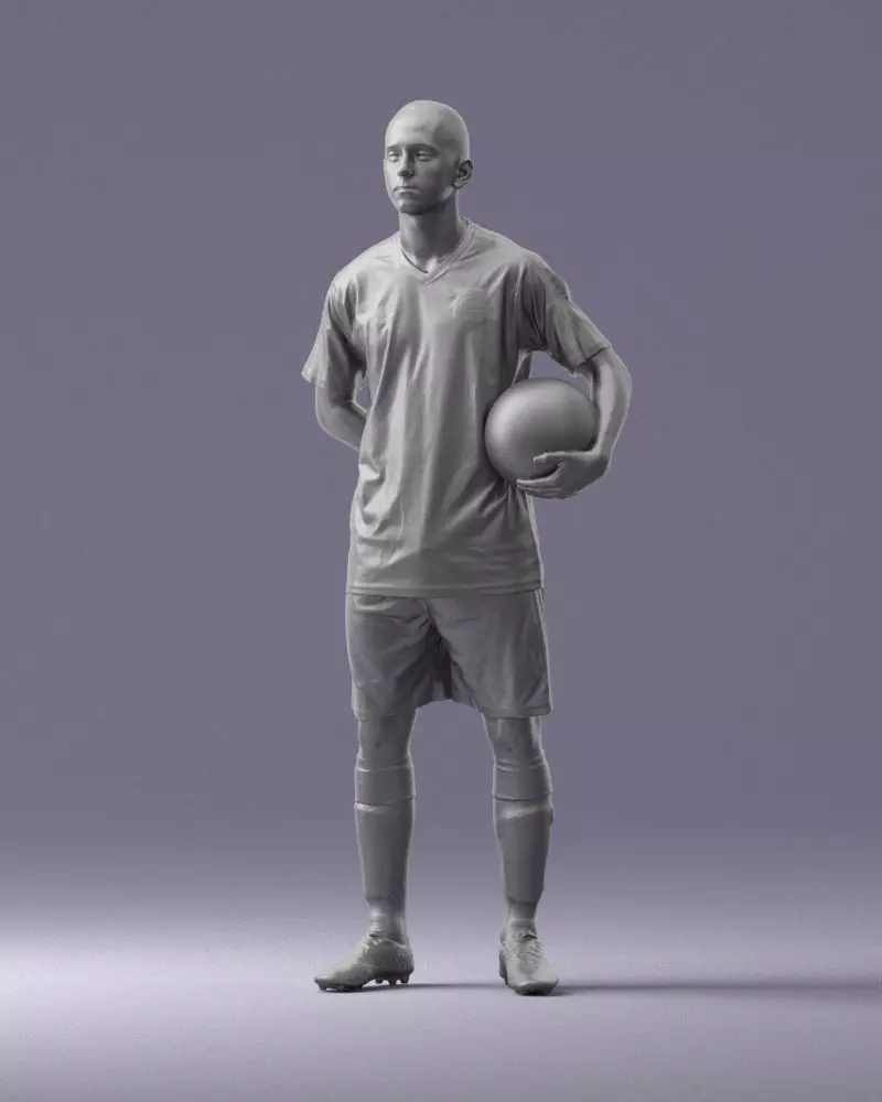 000314 Male Soccer Player with Ball 1114 3dp 3D print model_10