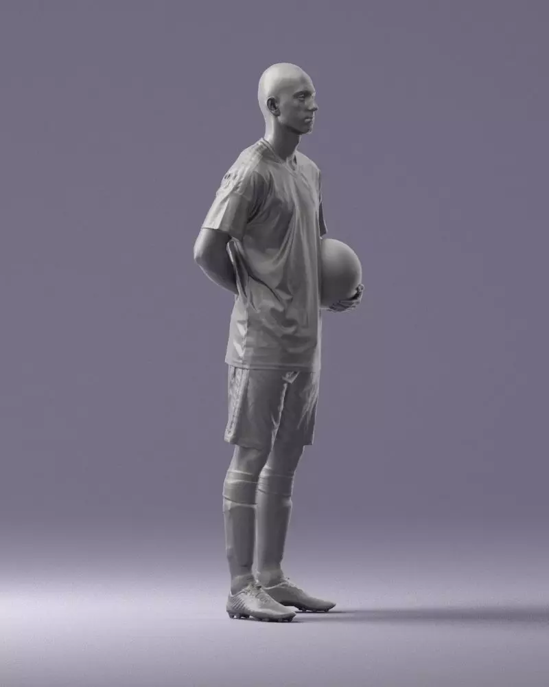 000314 Male Soccer Player with Ball 1114 3dp 3D print model_3