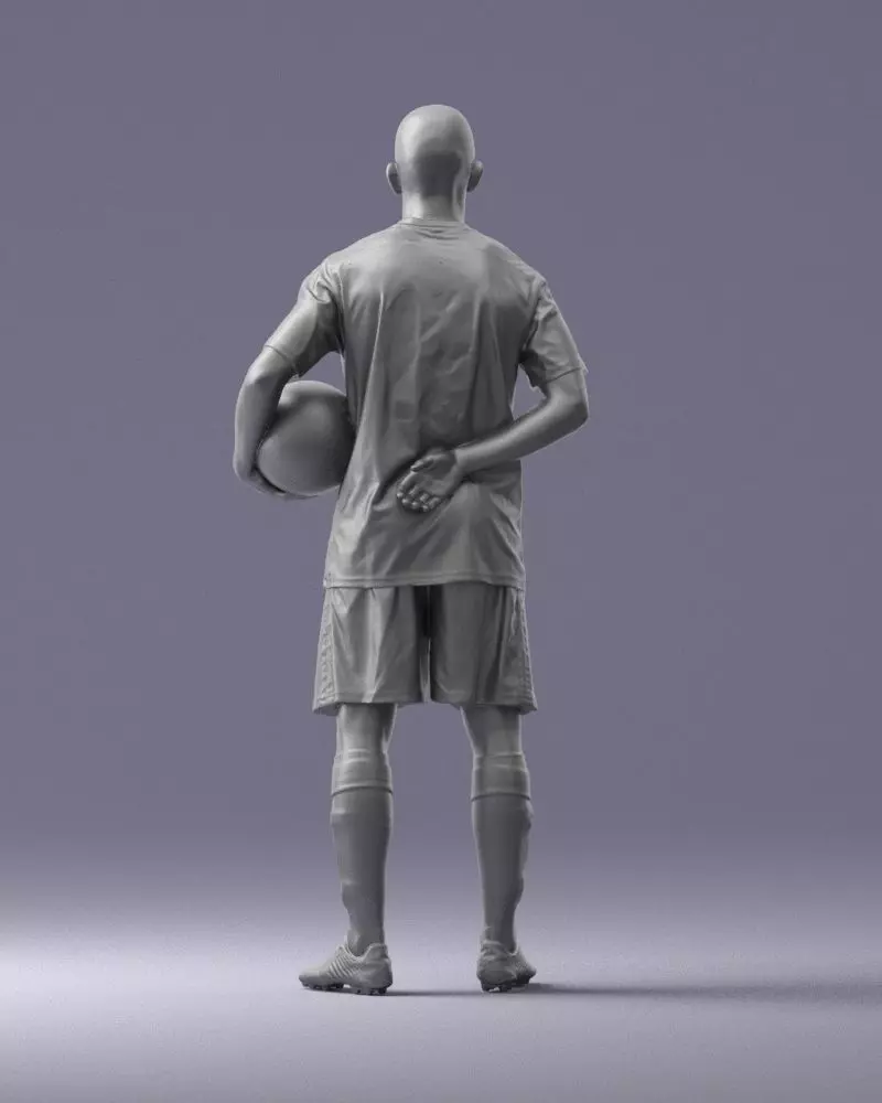 000314 Male Soccer Player with Ball 1114 3dp 3D print model_6