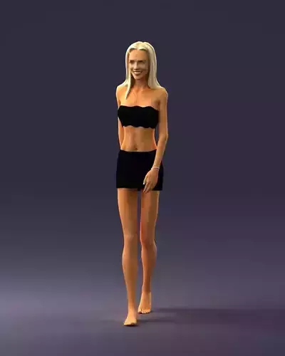 Model a woman in skirt and top 0141 3D Print Ready