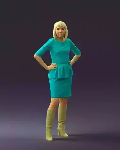 Woman in turquoise dress 0579