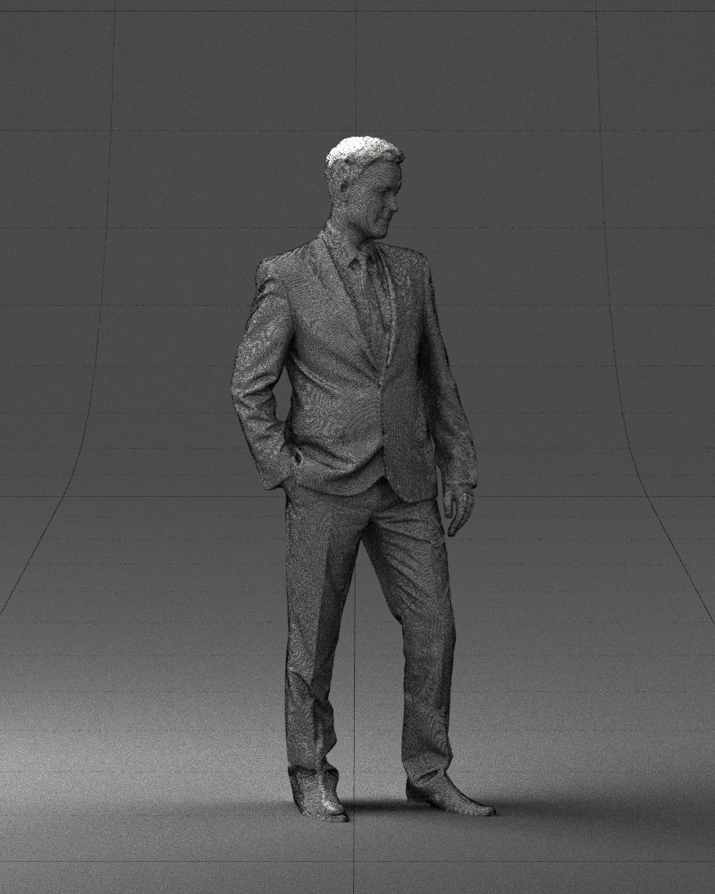 Young man suit with brown tie 0635 3D Print Ready 3D print model_35