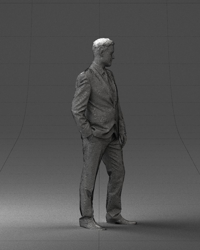 Young man suit with brown tie 0635 3D Print Ready 3D print model_32