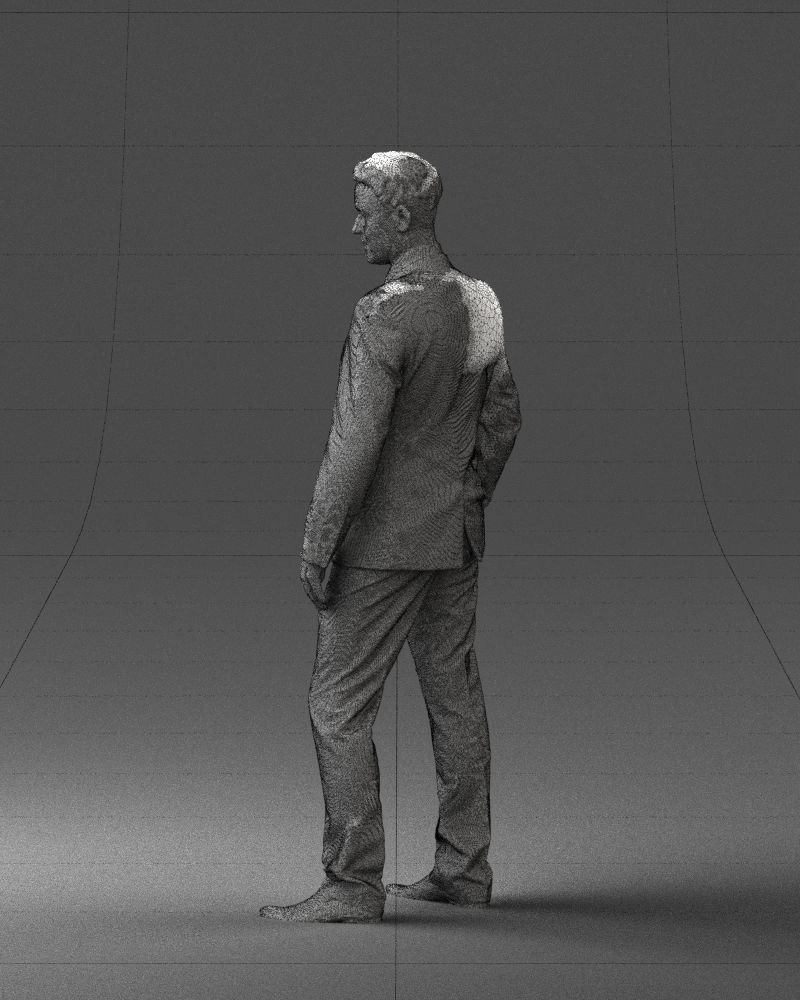 Young man suit with brown tie 0635 3D Print Ready 3D print model_14