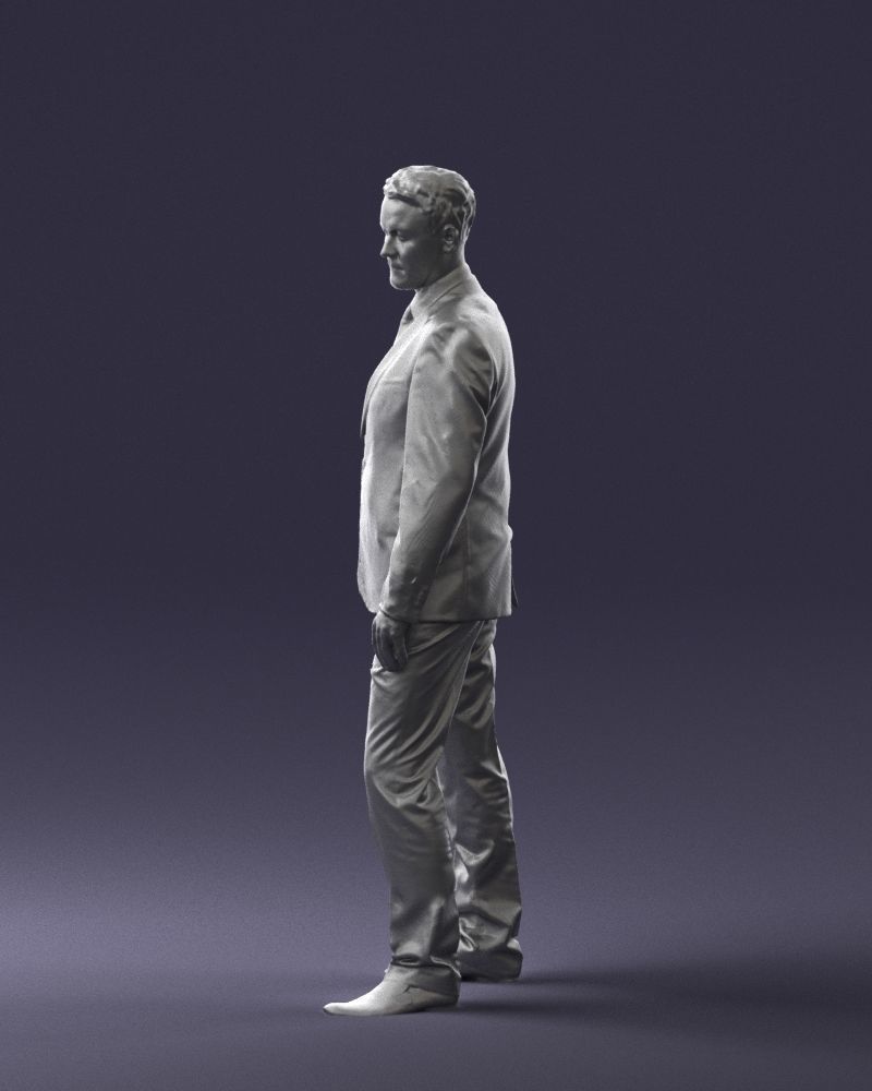 Young man suit with brown tie 0635 3D Print Ready 3D print model_10