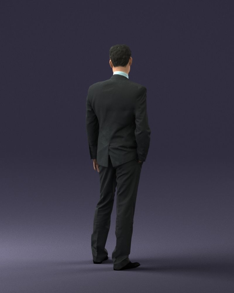 Young man suit with brown tie 0635 3D Print Ready 3D print model_21