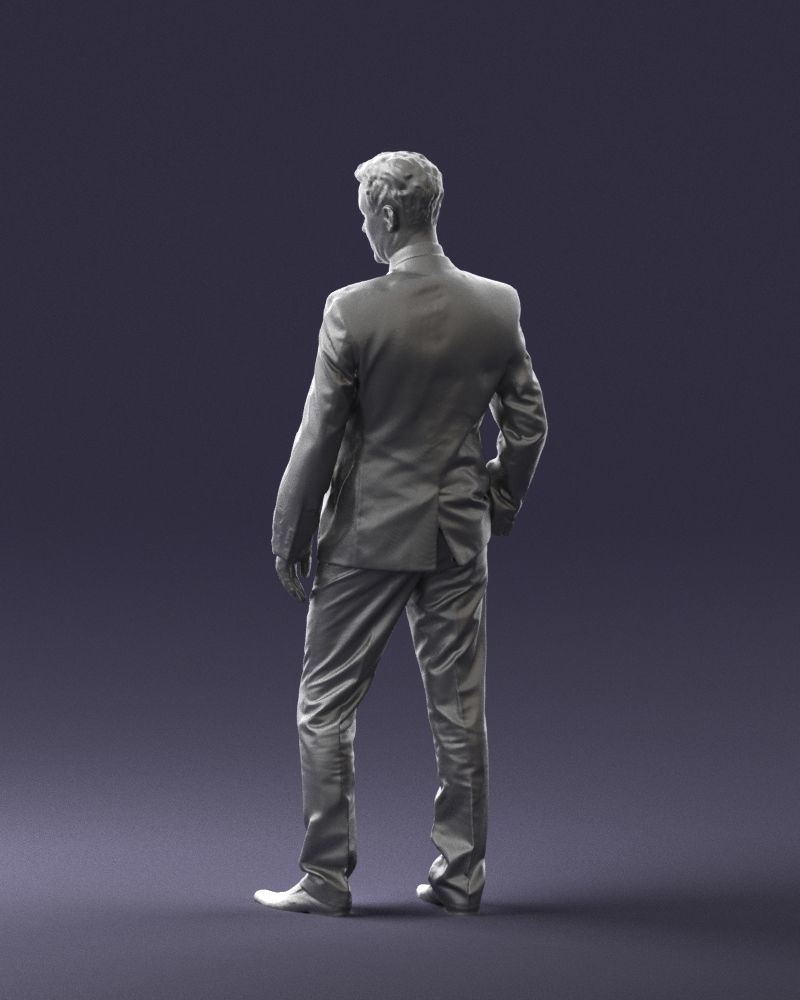 Young man suit with brown tie 0635 3D Print Ready 3D print model_16