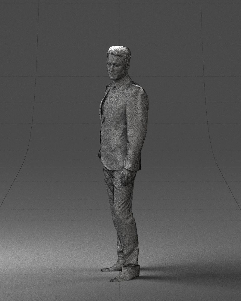 Young man suit with brown tie 0635 3D Print Ready 3D print model_8