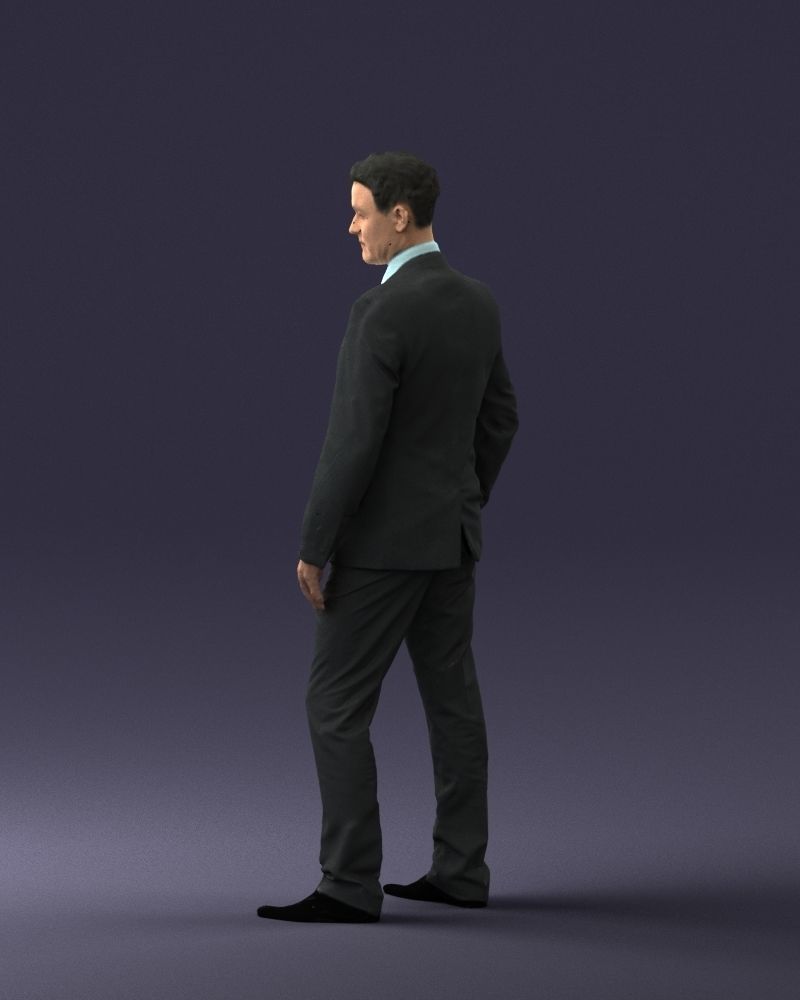 Young man suit with brown tie 0635 3D Print Ready 3D print model_12