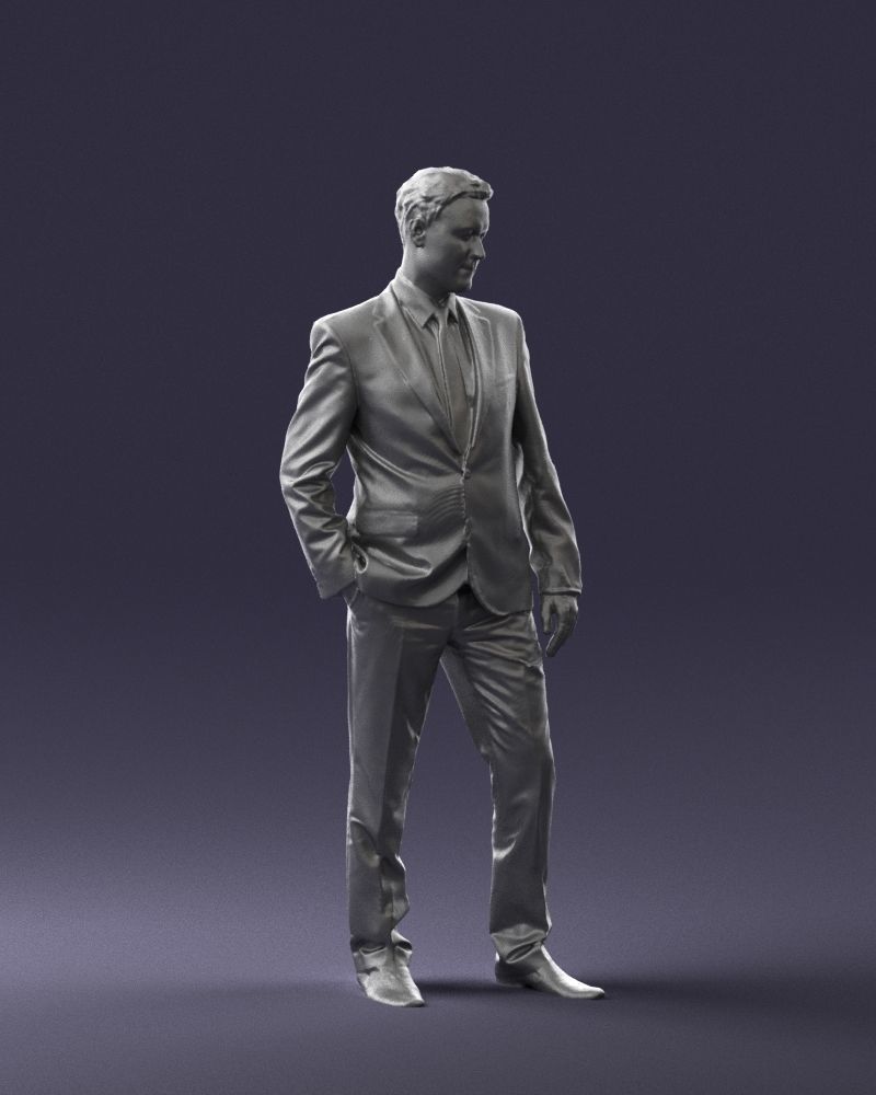 Young man suit with brown tie 0635 3D Print Ready 3D print model_34