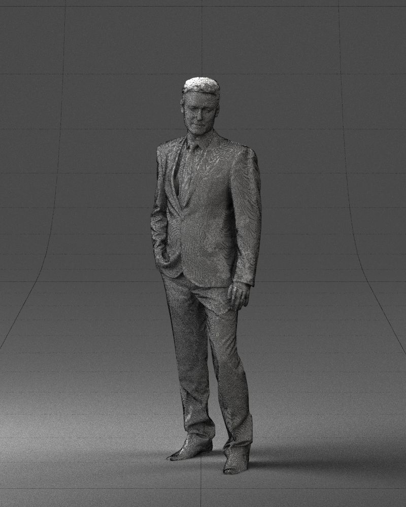 Young man suit with brown tie 0635 3D Print Ready 3D print model_5