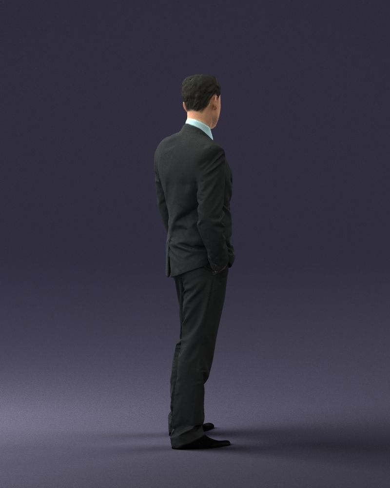 Young man suit with brown tie 0635 3D Print Ready 3D print model_24