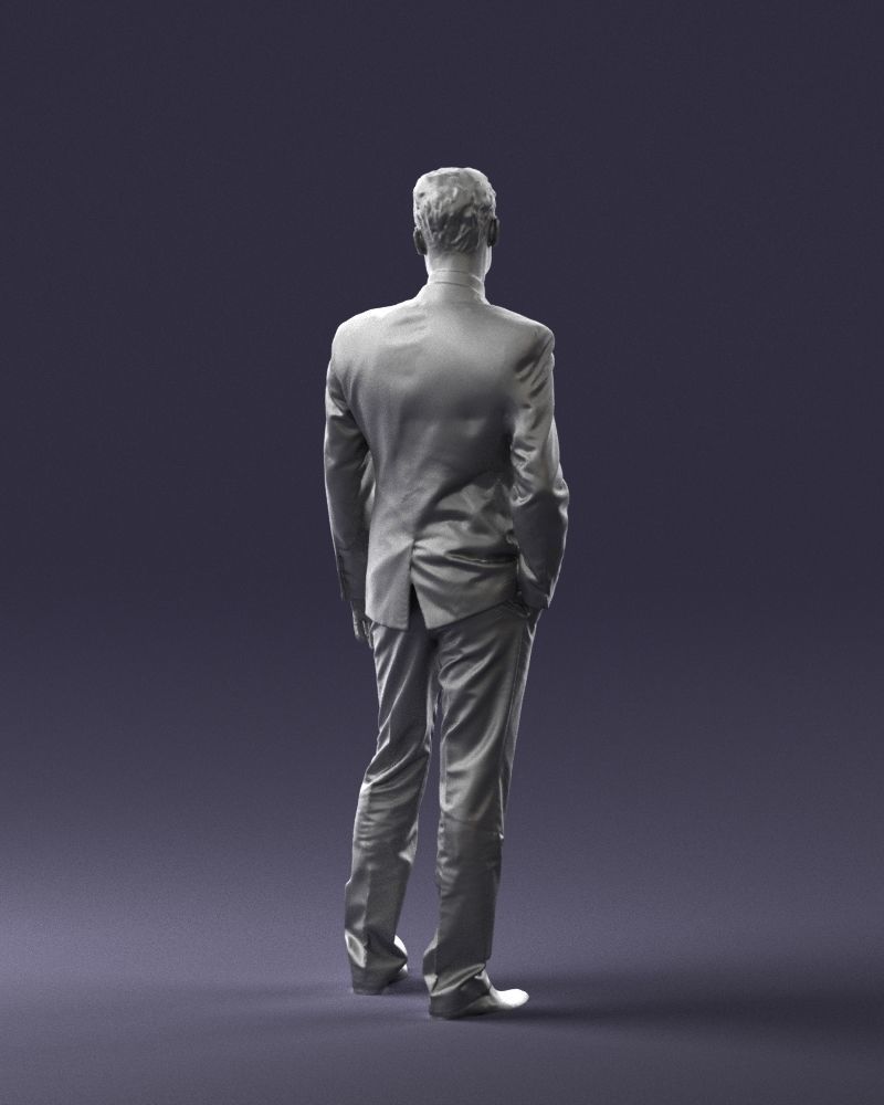 Young man suit with brown tie 0635 3D Print Ready 3D print model_22
