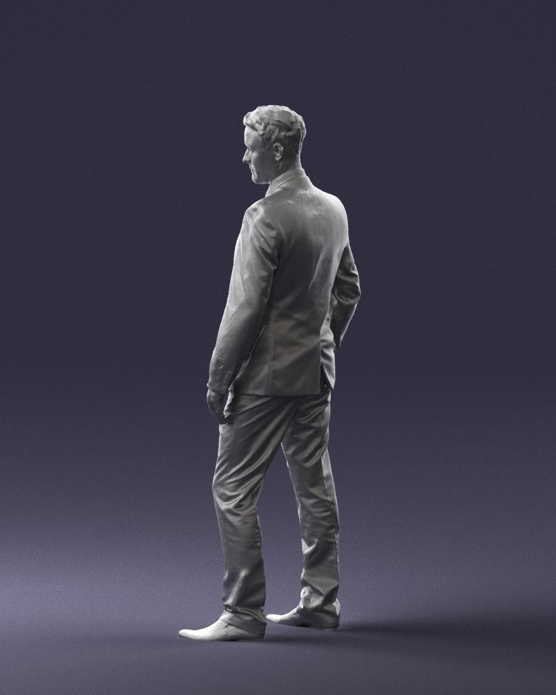 Young man suit with brown tie 0635 3D Print Ready 3D print model_13