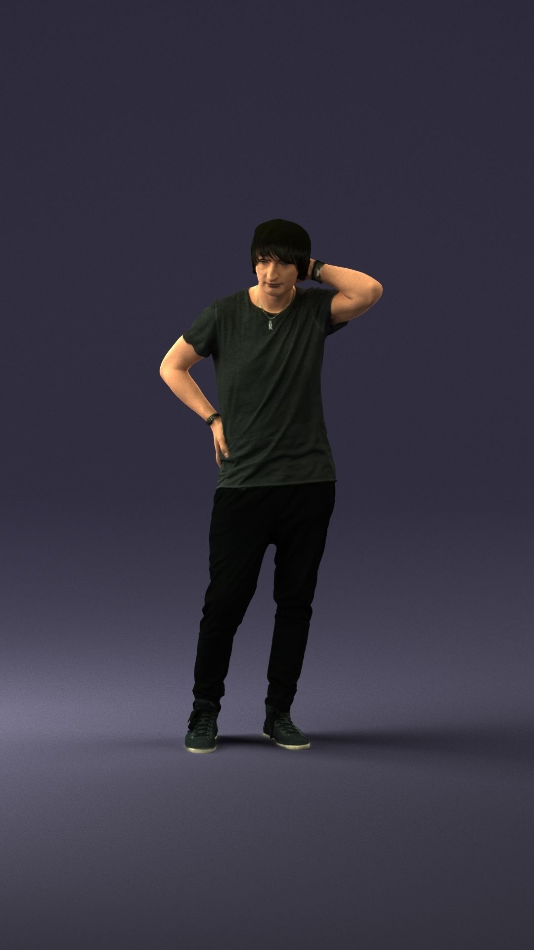 Man in a thoughtful pose 0337 3D model_3