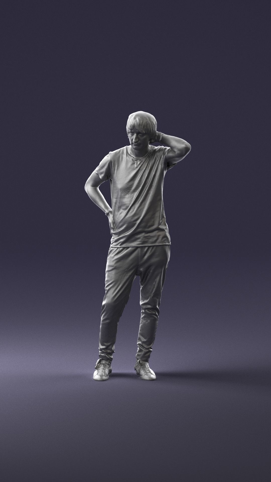 Man in a thoughtful pose 0337 3D model_37