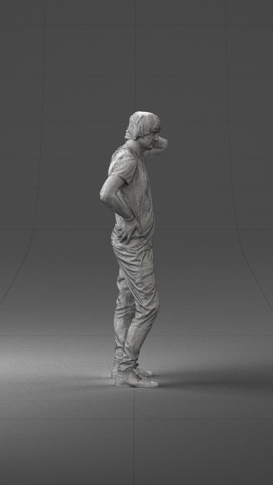 Man in a thoughtful pose 0337 3D model_14