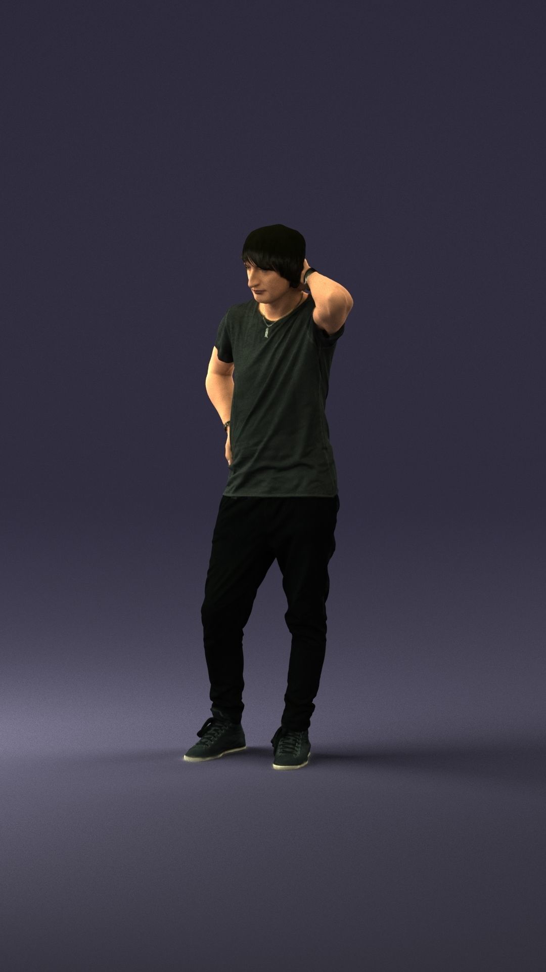 Man in a thoughtful pose 0337 3D model_30