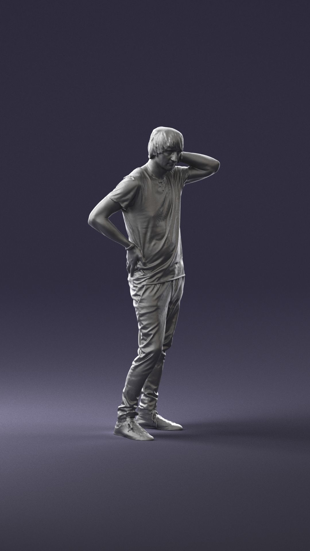 Man in a thoughtful pose 0337 3D model_10