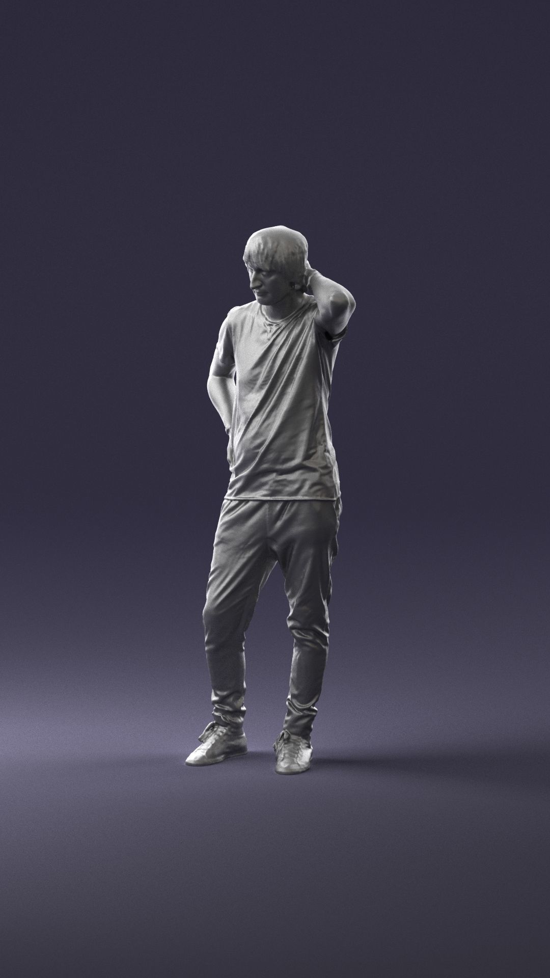 Man in a thoughtful pose 0337 3D model_31