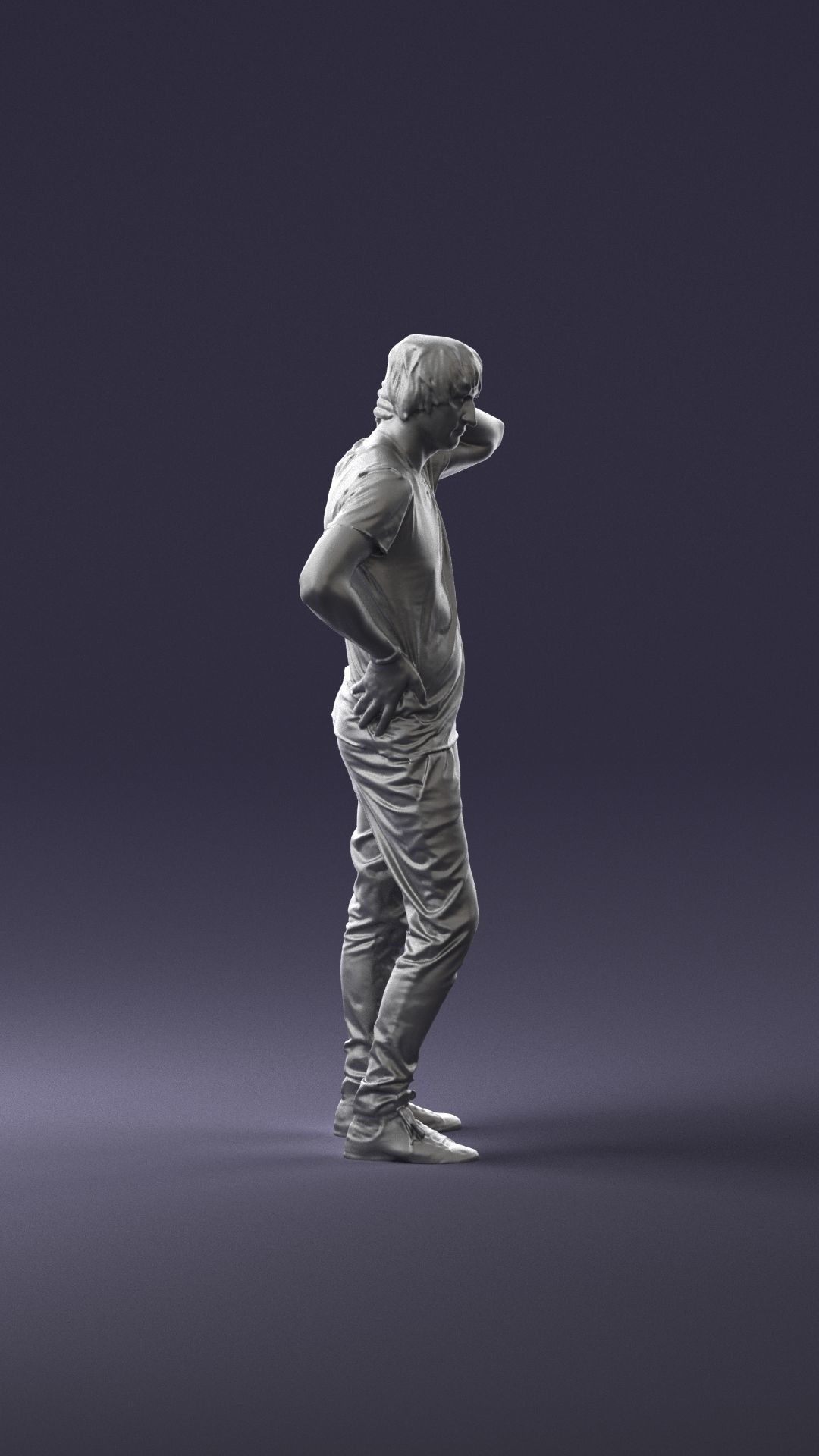 Man in a thoughtful pose 0337 3D model_13