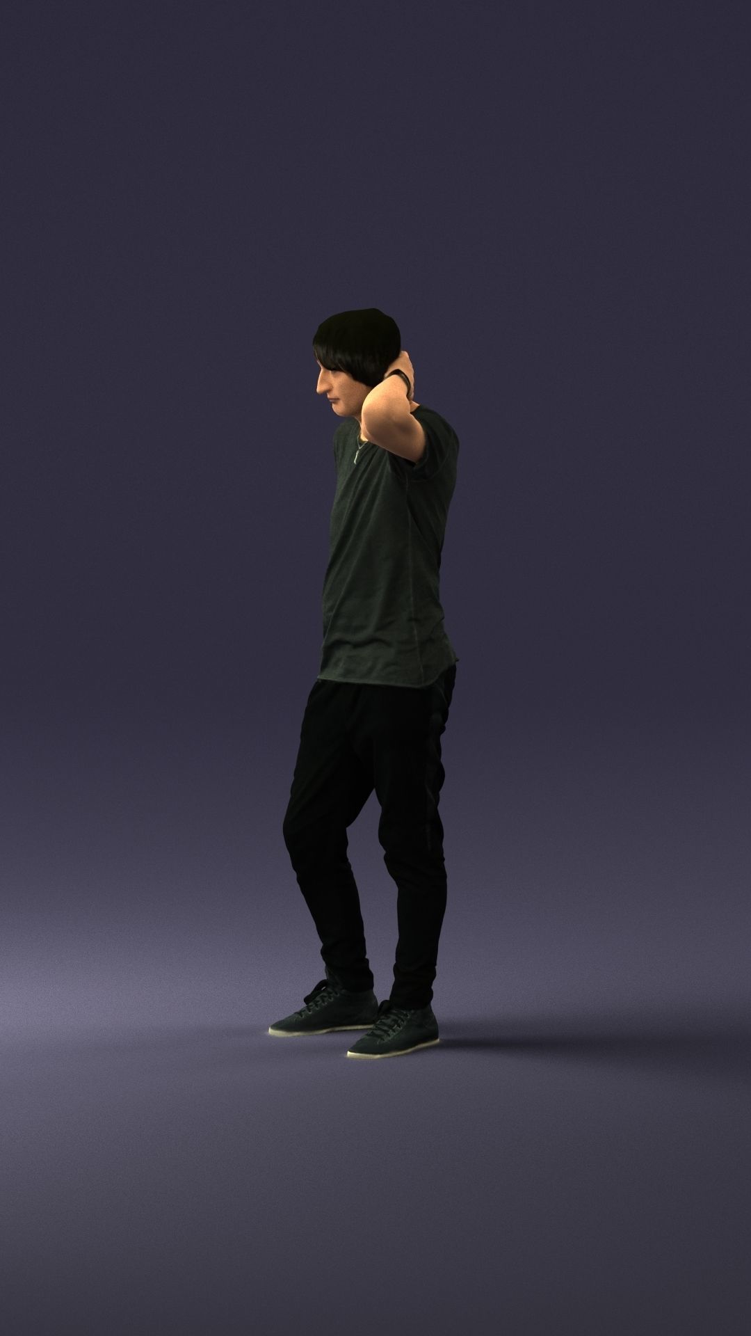 Man in a thoughtful pose 0337 3D model_27