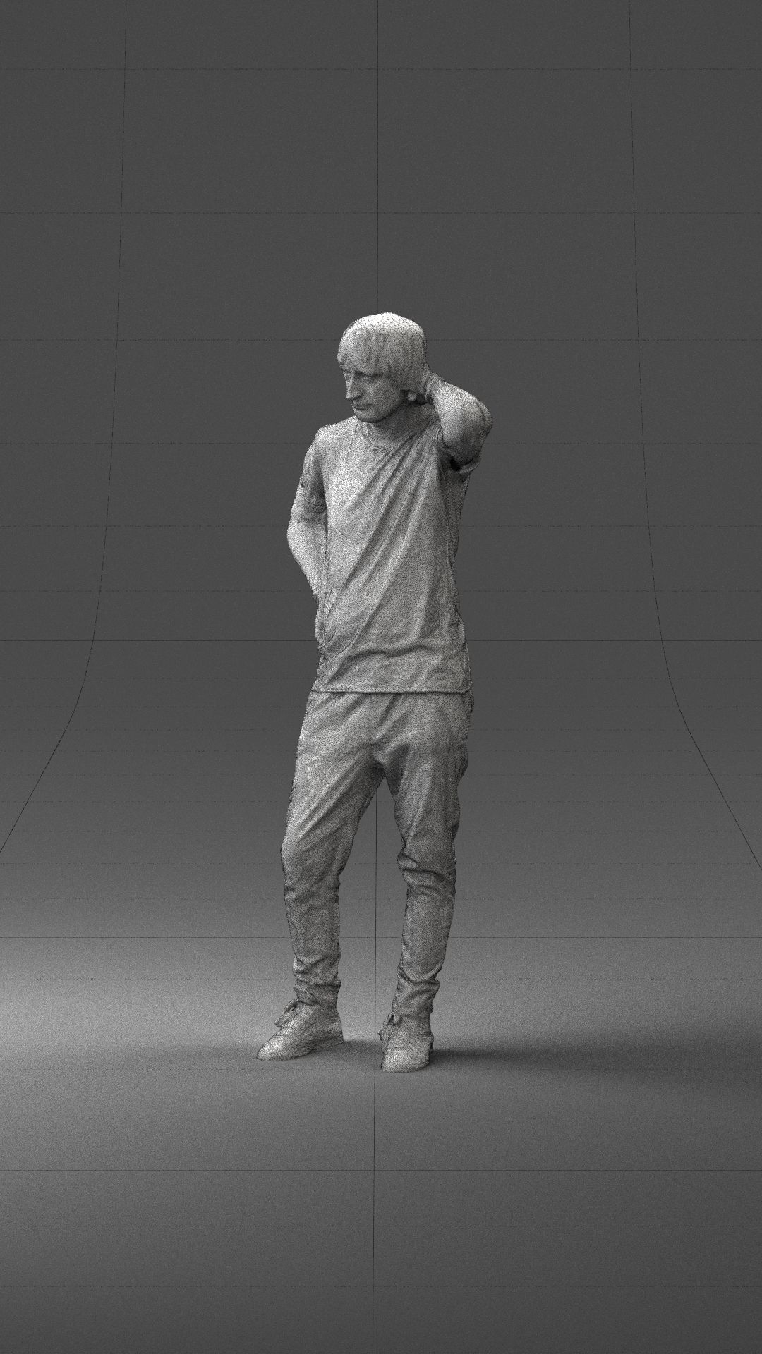 Man in a thoughtful pose 0337 3D model_32
