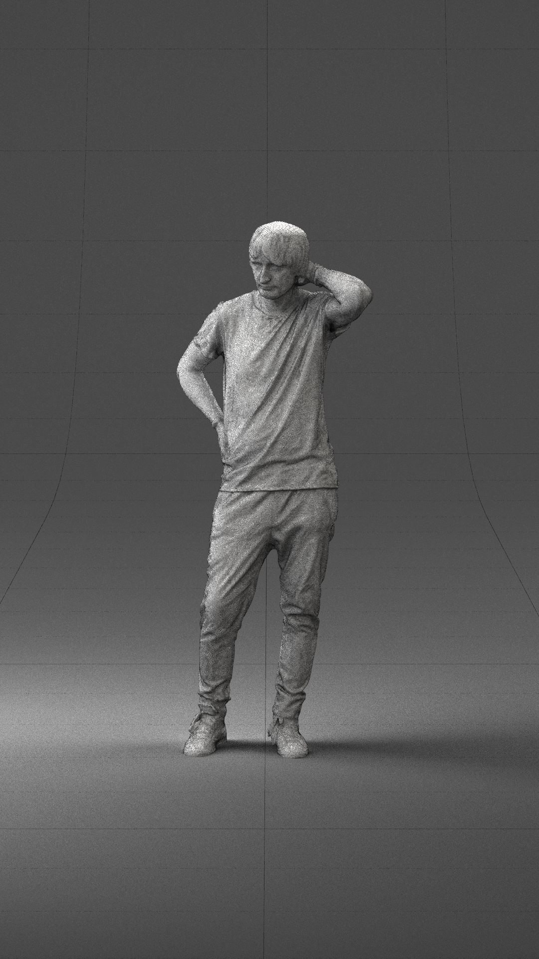 Man in a thoughtful pose 0337 3D model_35