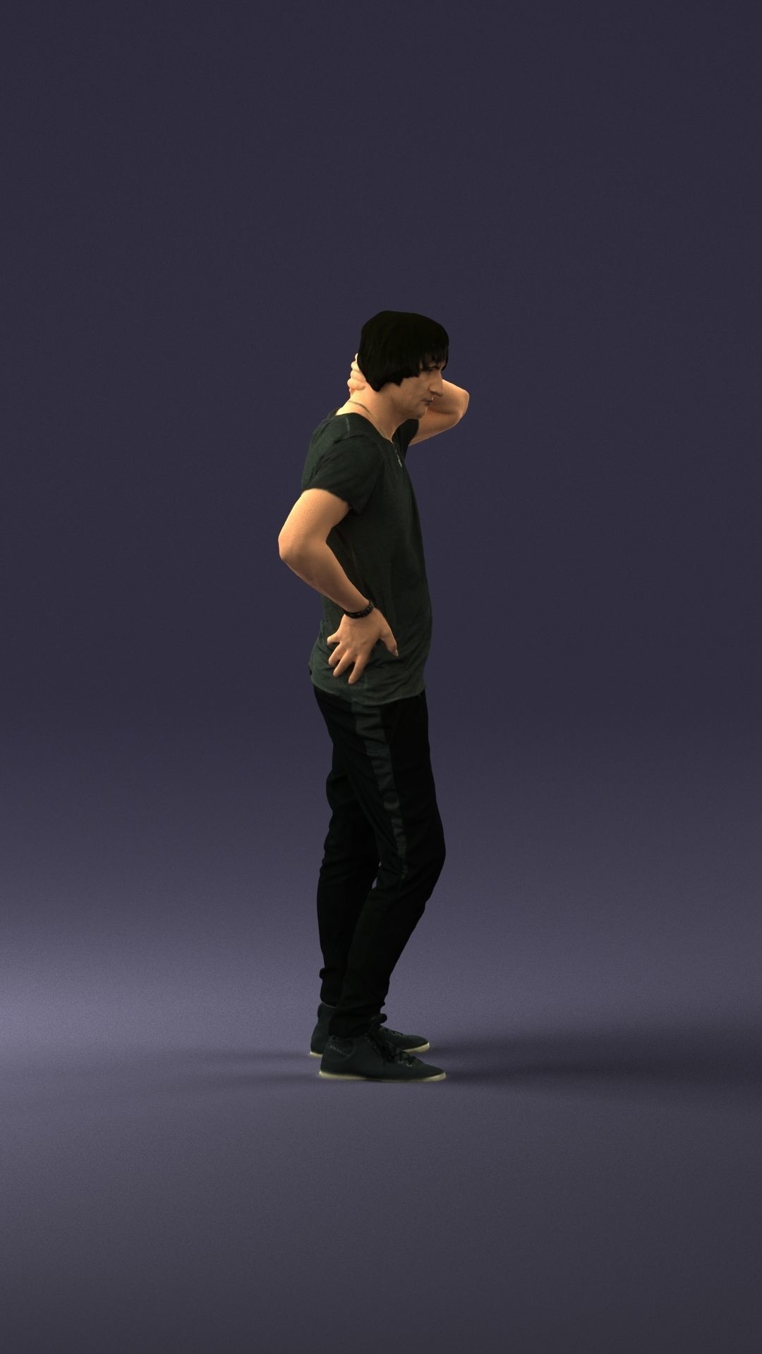 Man in a thoughtful pose 0337 3D model_12