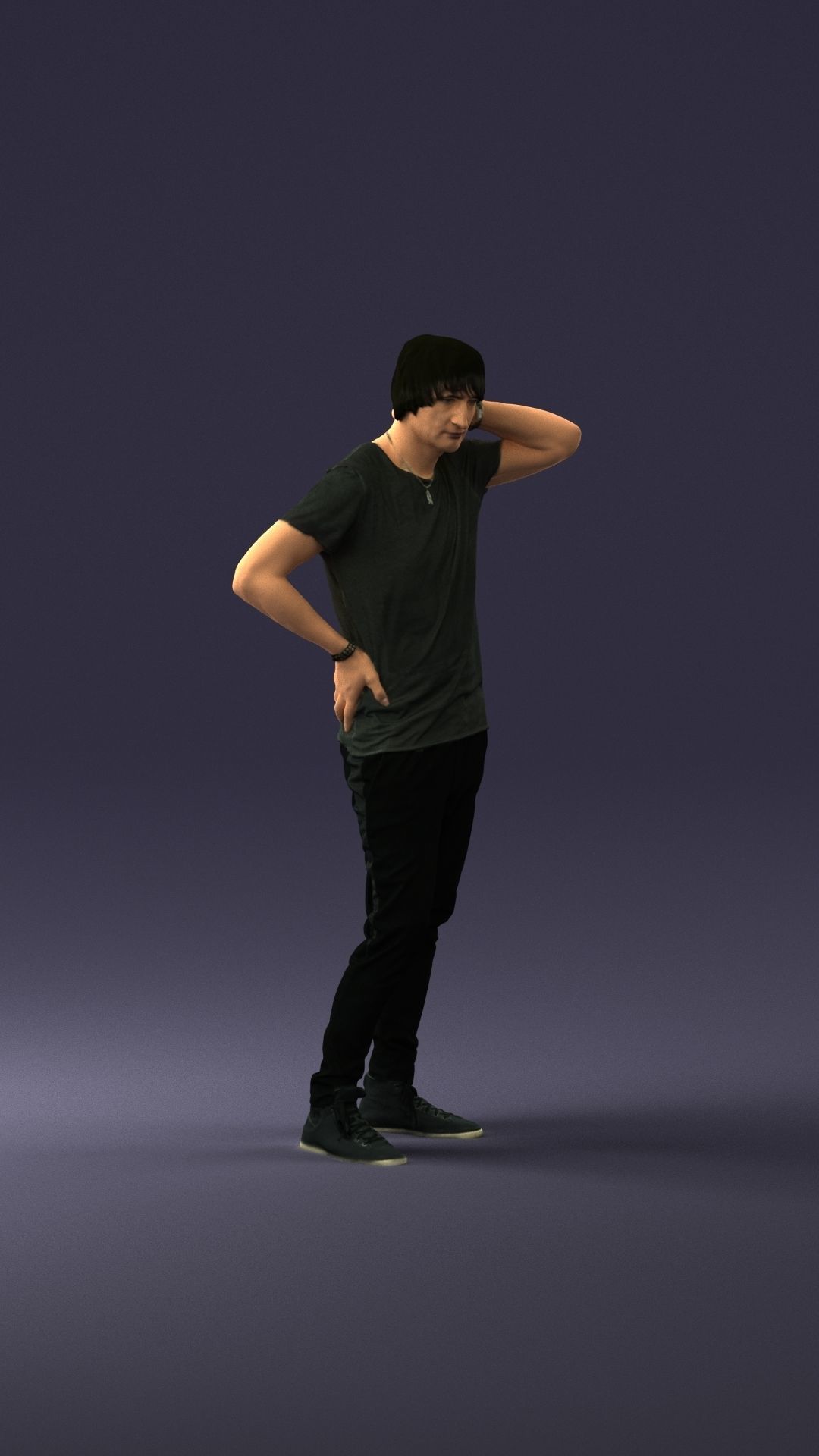 Man in a thoughtful pose 0337 3D model_9