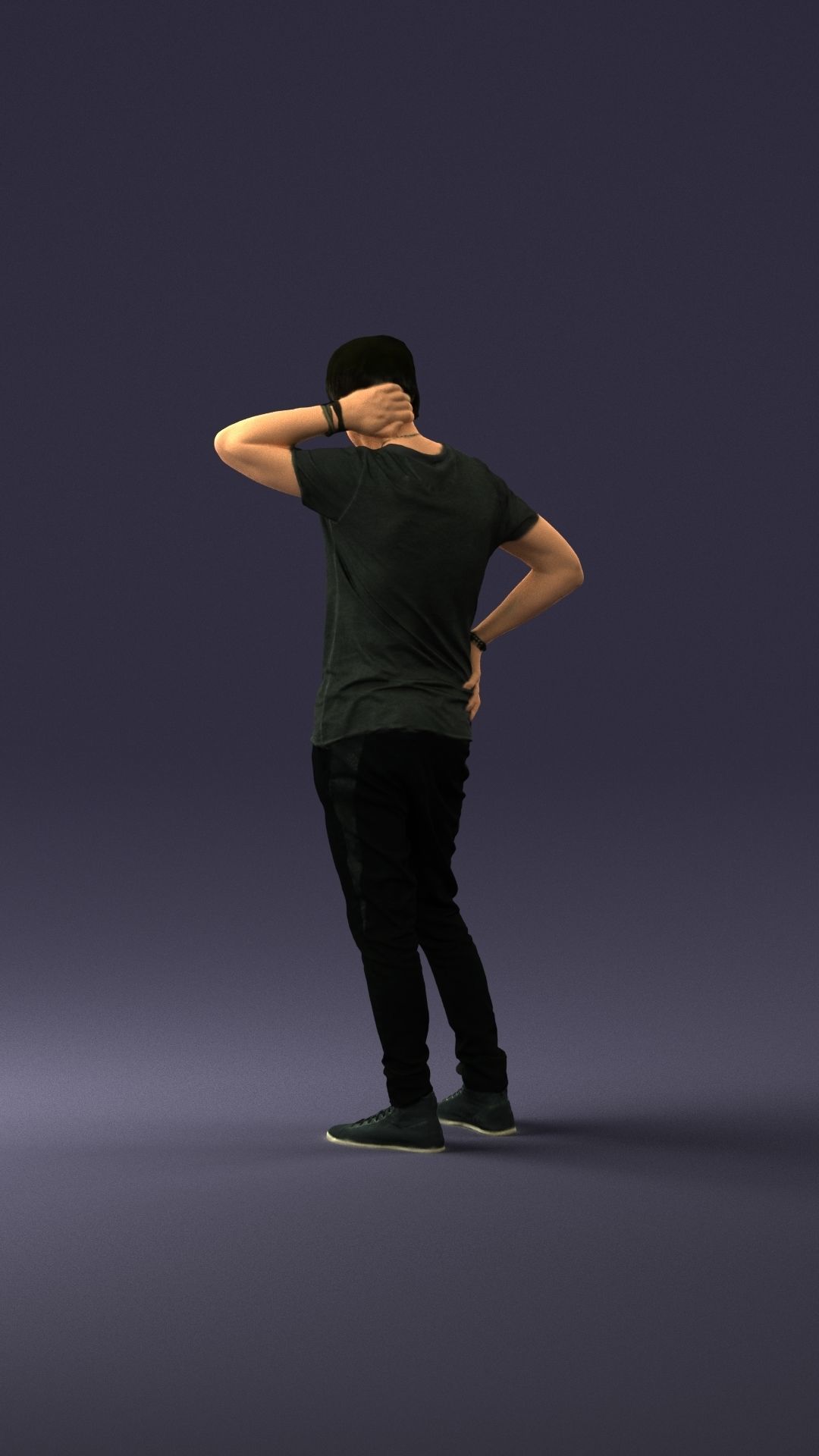 Man in a thoughtful pose 0337 3D model_21
