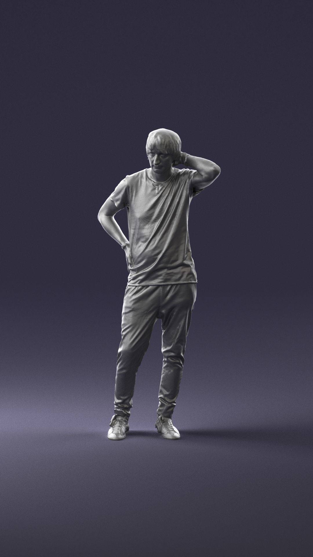 Man in a thoughtful pose 0337 3D model_1
