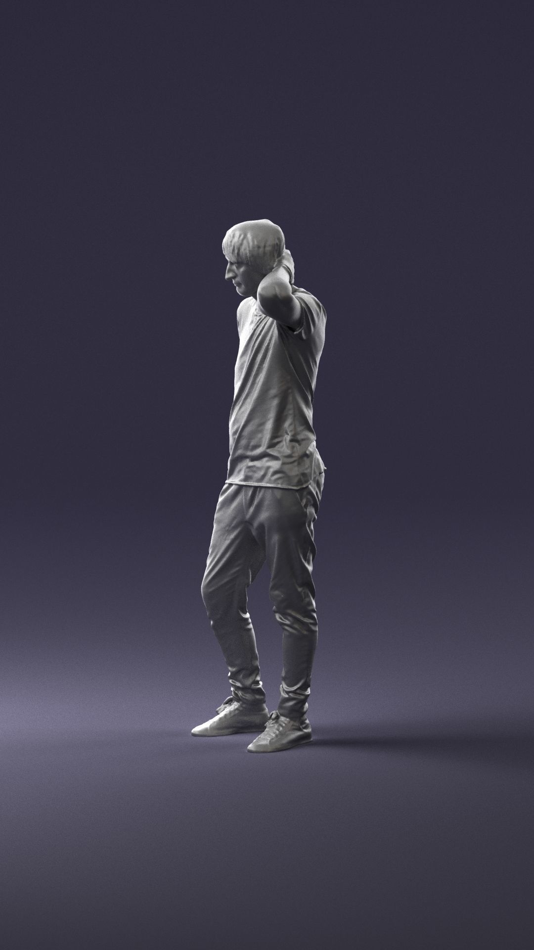 Man in a thoughtful pose 0337 3D model_28