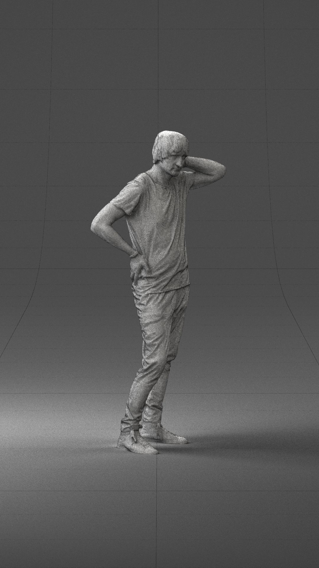 Man in a thoughtful pose 0337 3D model_11