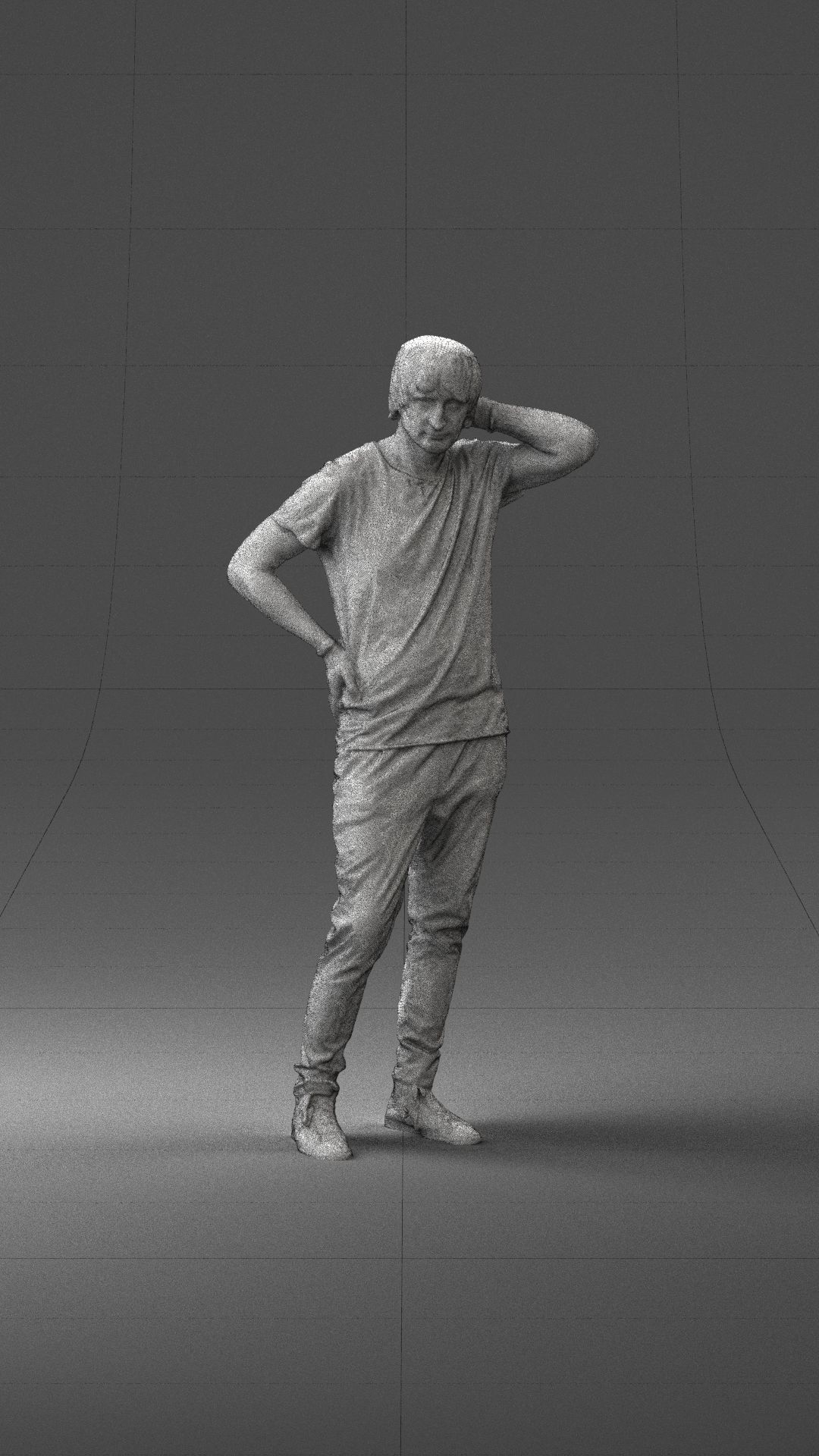 Man in a thoughtful pose 0337 3D model_8