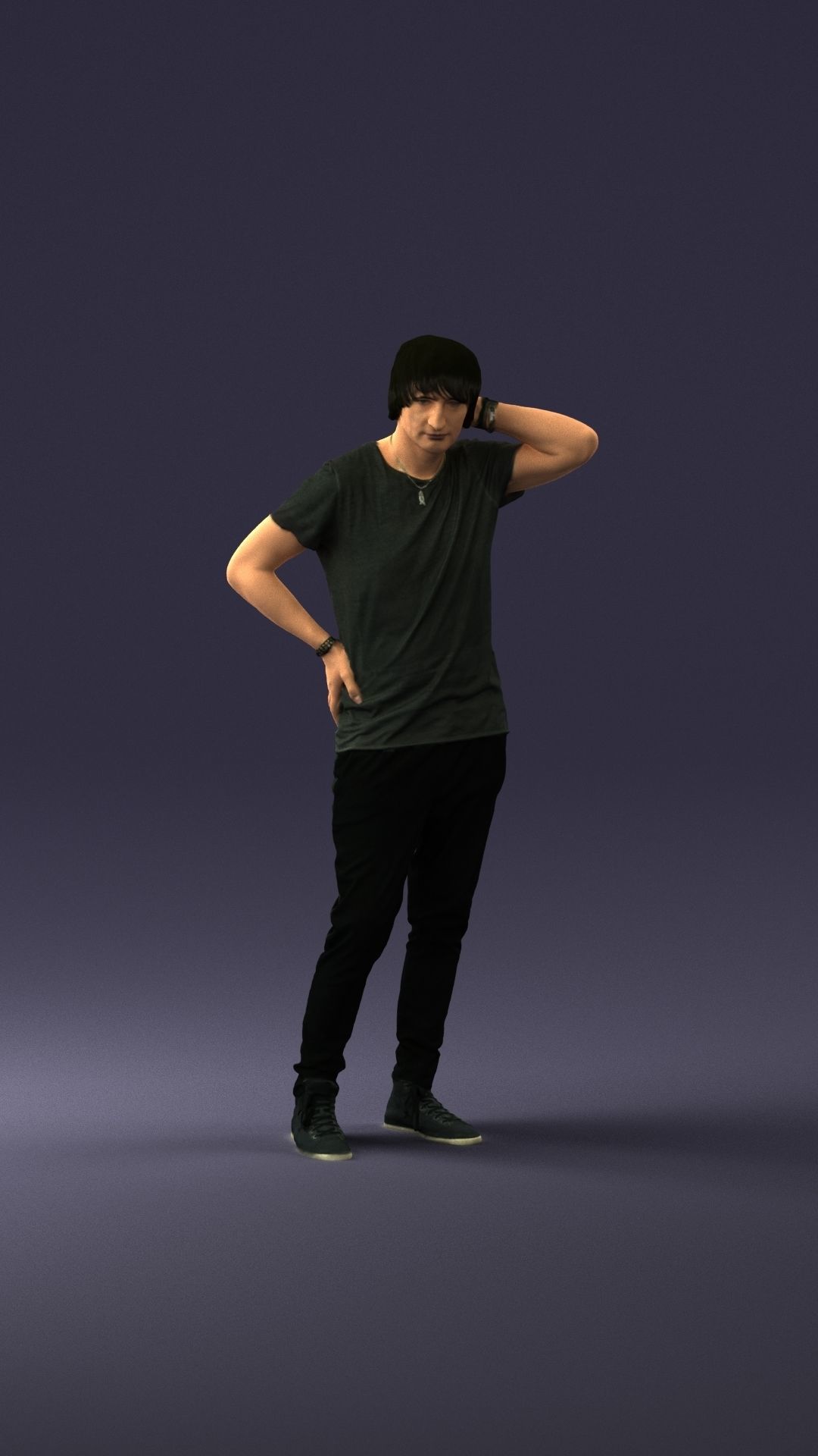 Man in a thoughtful pose 0337 3D model_6