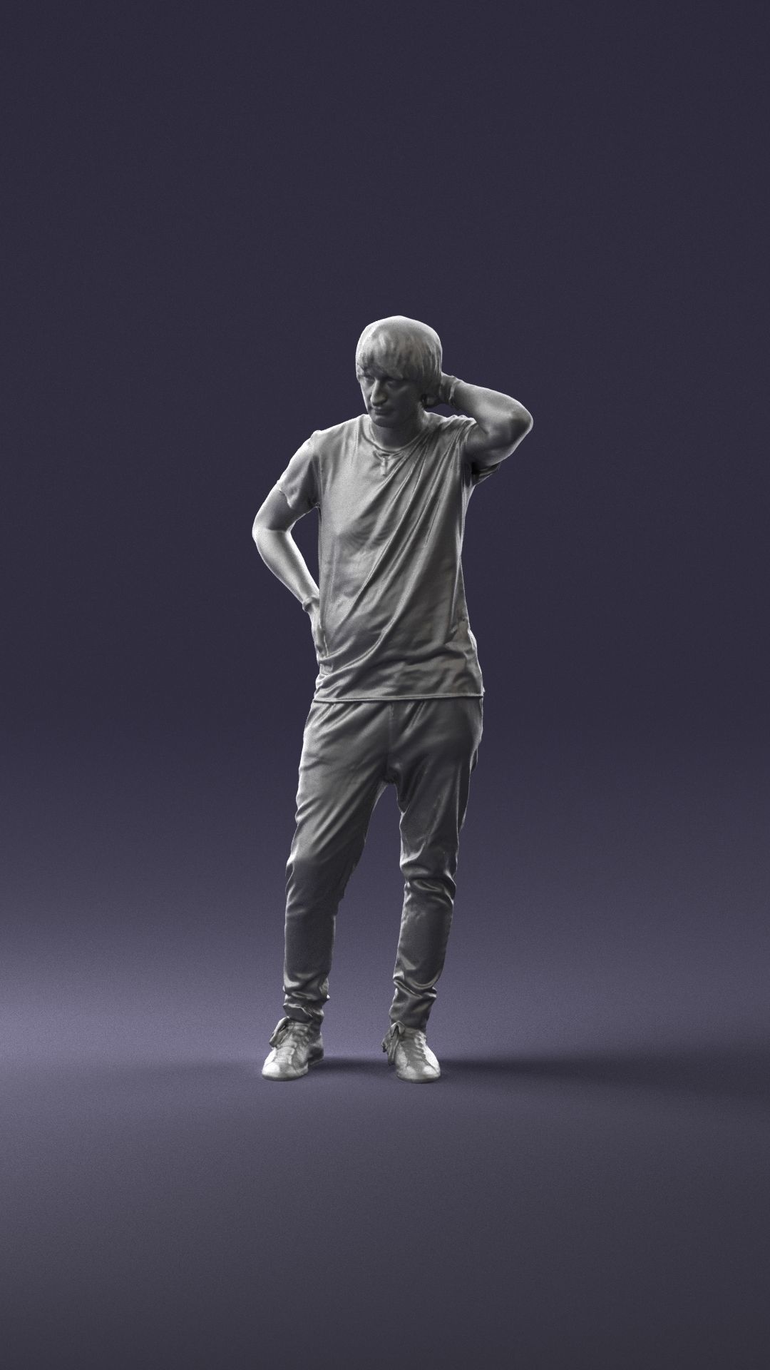 Man in a thoughtful pose 0337 3D model_34