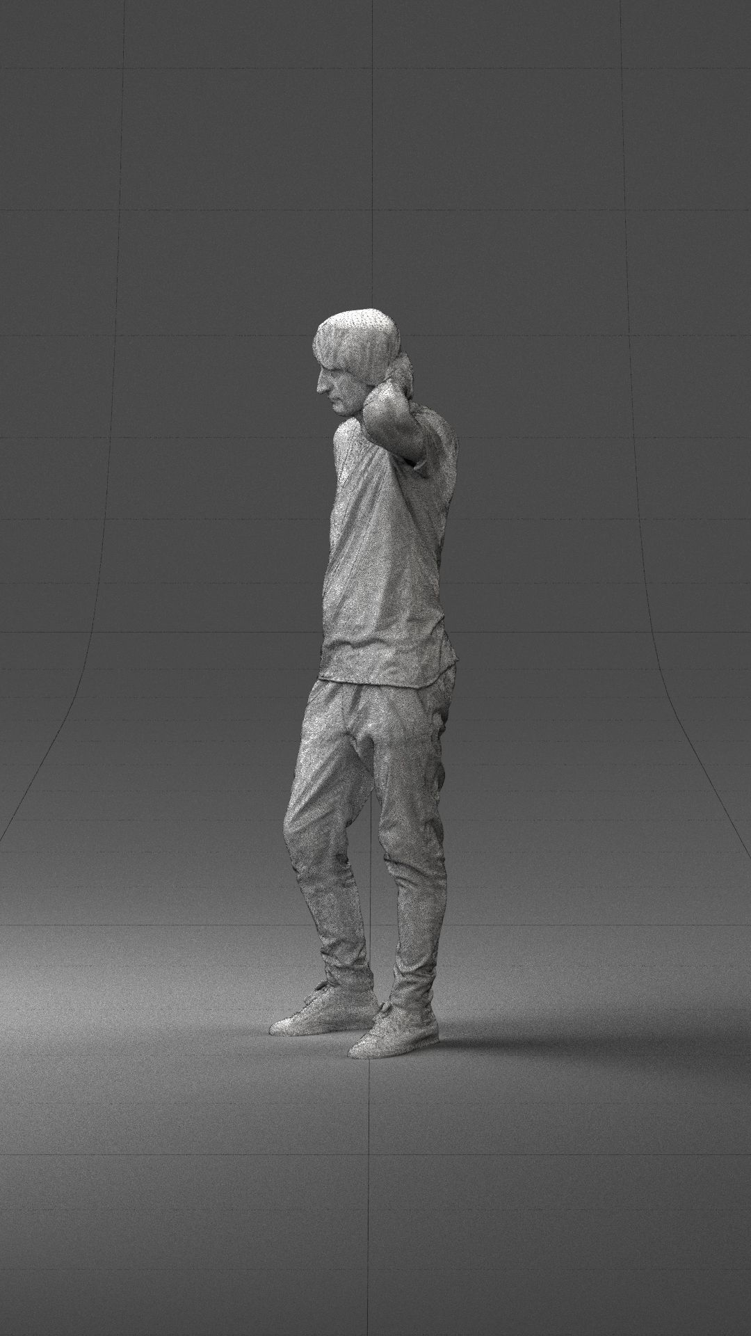 Man in a thoughtful pose 0337 3D model_29