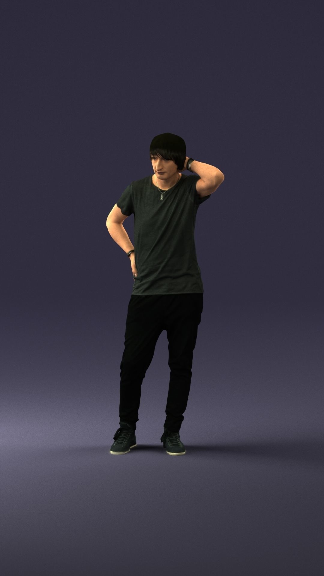 Man in a thoughtful pose 0337 3D model_33