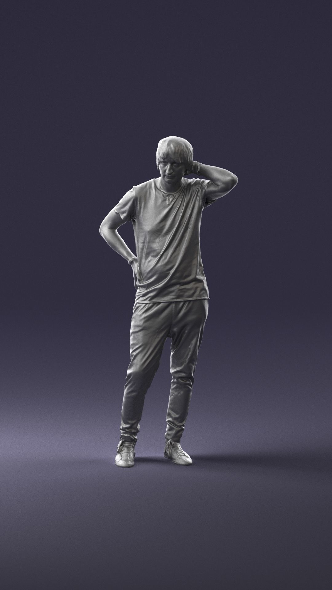Man in a thoughtful pose 0337 3D model_4