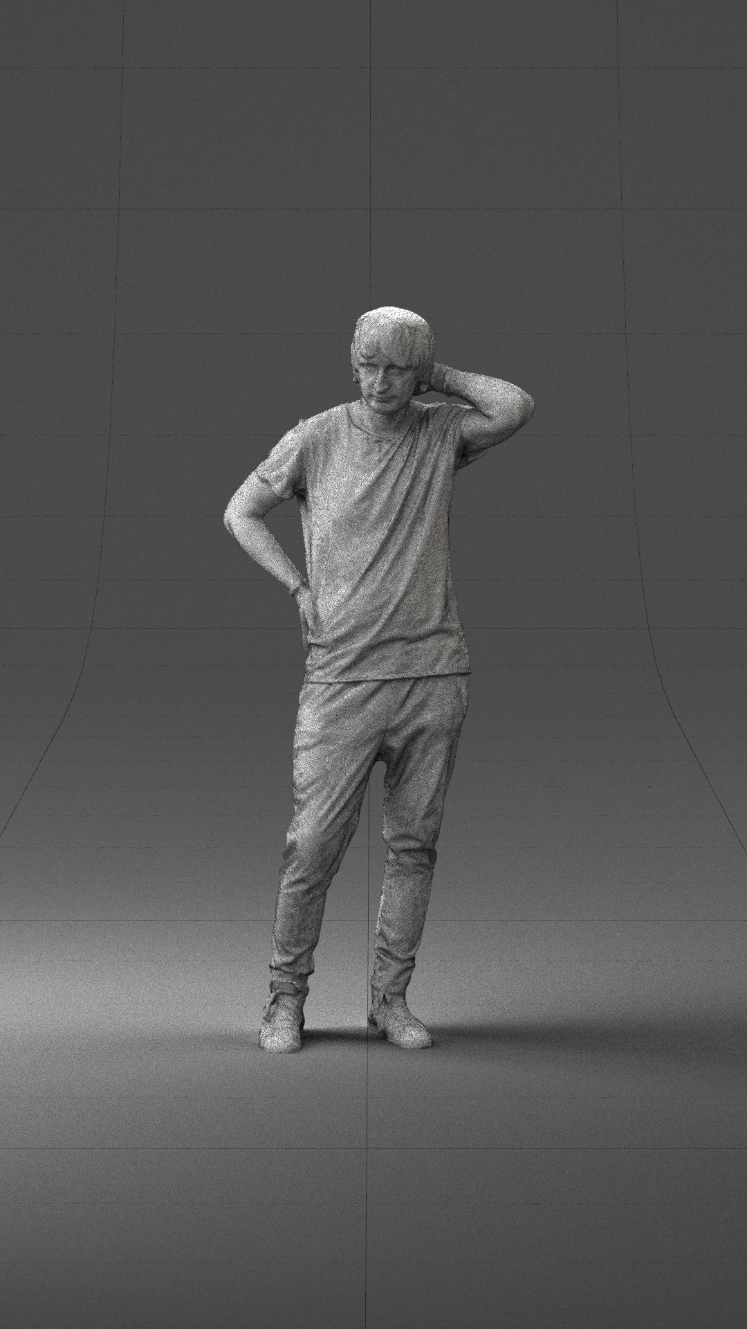 Man in a thoughtful pose 0337 3D model_5