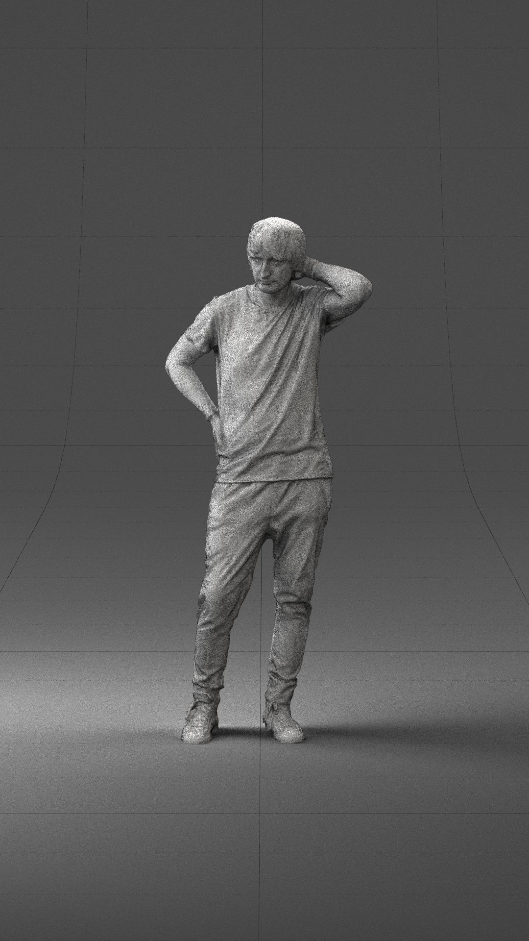 Man in a thoughtful pose 0337 3D model_38