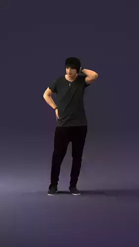 Man in a thoughtful pose 0337 3D model