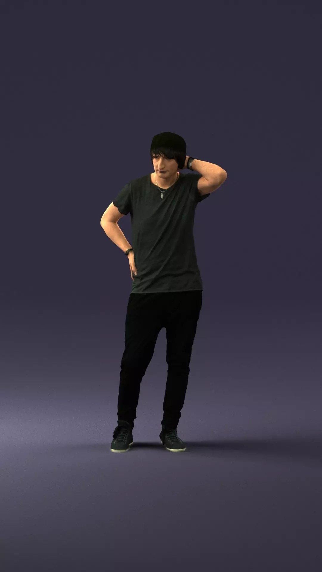 Man in a thoughtful pose 0337 3D model_0