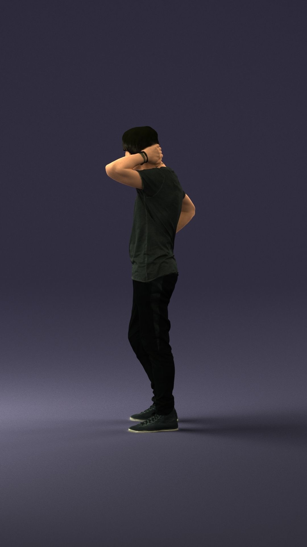 Man in a thoughtful pose 0337 3D model_24