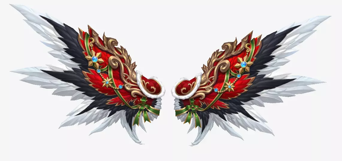 Christmas Wing Low-poly 3D model_0