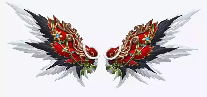 Christmas Wing Low-poly 3D model