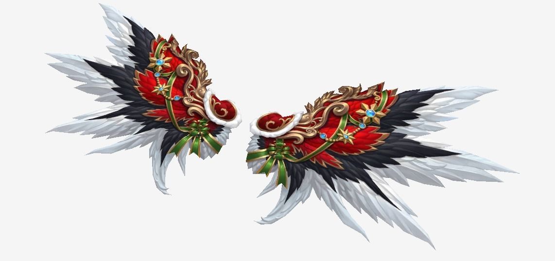 Christmas Wing Low-poly 3D model_9