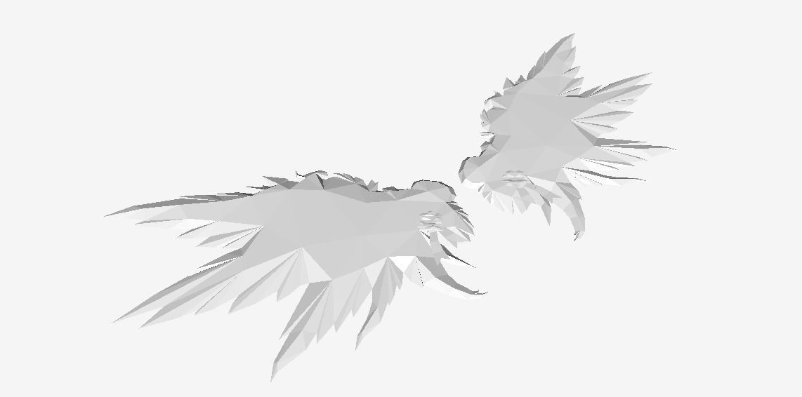 Christmas Wing Low-poly 3D model_7