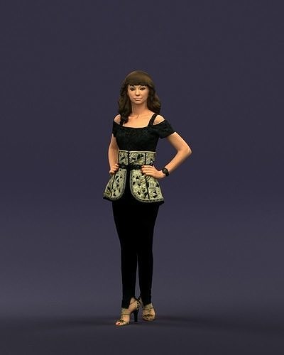 Woman in a corset and leggings 0433 3D Print ready 3D print model